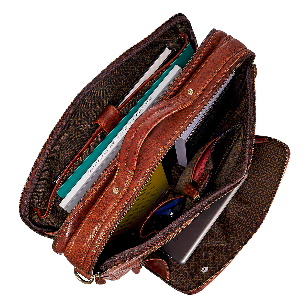 Деловая сумка Dr.Koffer из натуральной кожи коричневая