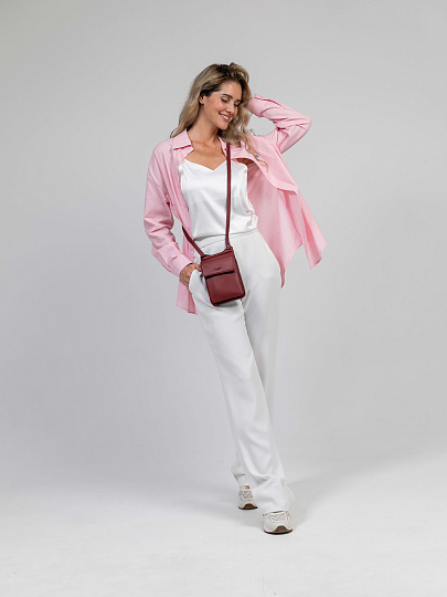 Сумка через плечо Dr.Koffer из натуральной кожи бордовая