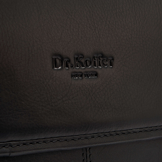 Портфель Dr.Koffer из натуральной кожи черный