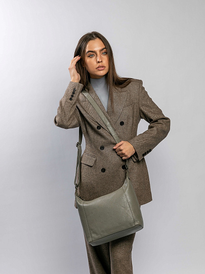 Сумка через плечо Dr.Koffer из натуральной кожи серая