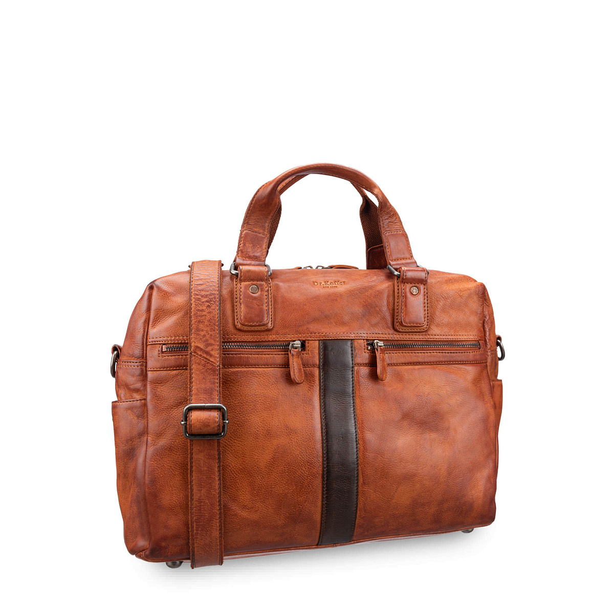 Деловая сумка Dr.Koffer из натуральной кожи коричневая