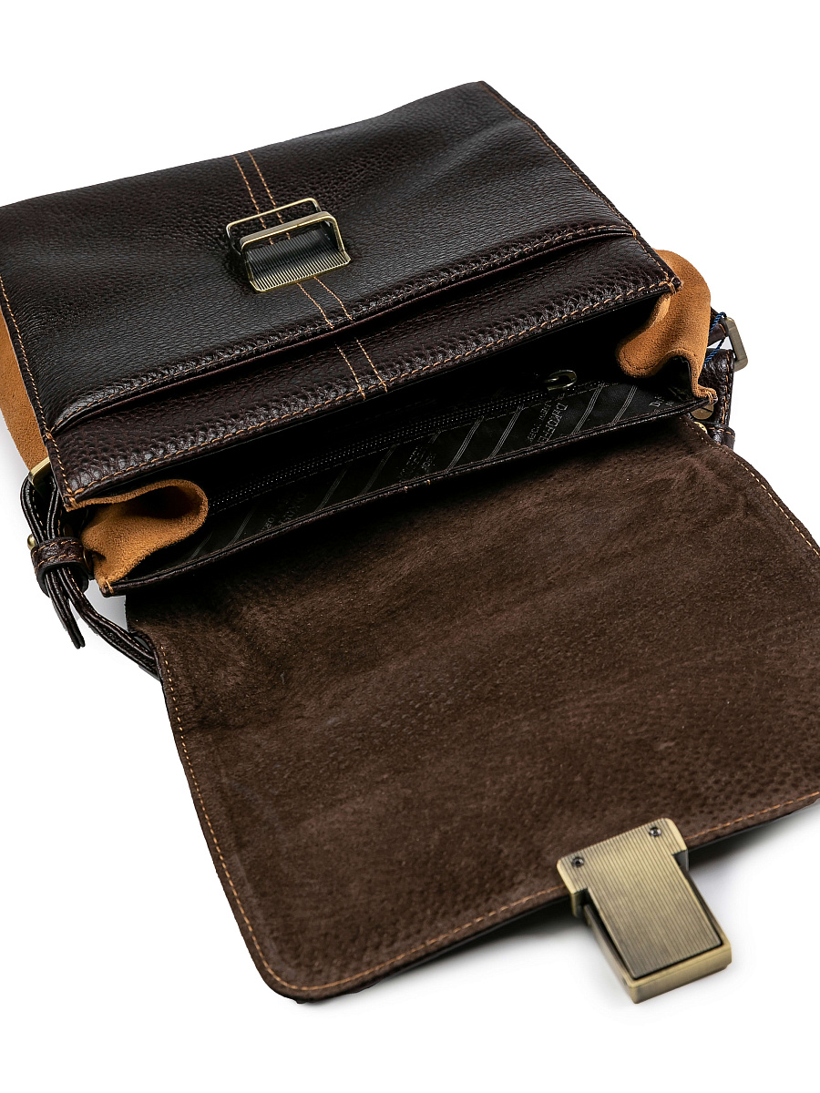 Сумка через плечо Dr.Koffer из натуральной кожи коричневая