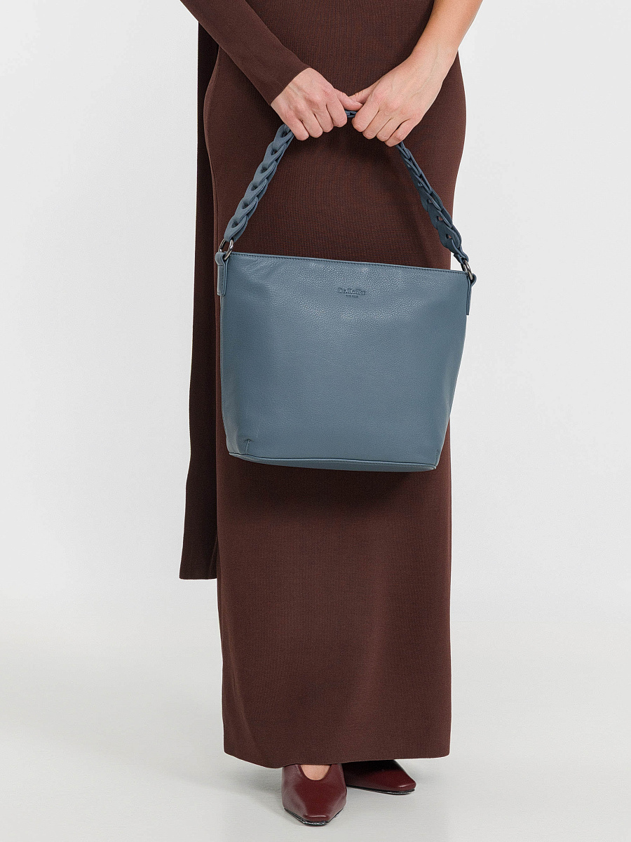 Женская сумка Dr.Koffer из натуральной кожи голубая