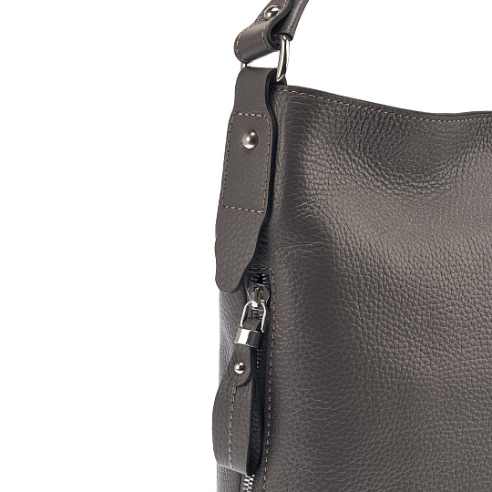 Женская сумка Dr. Koffer из натуральной кожи серая