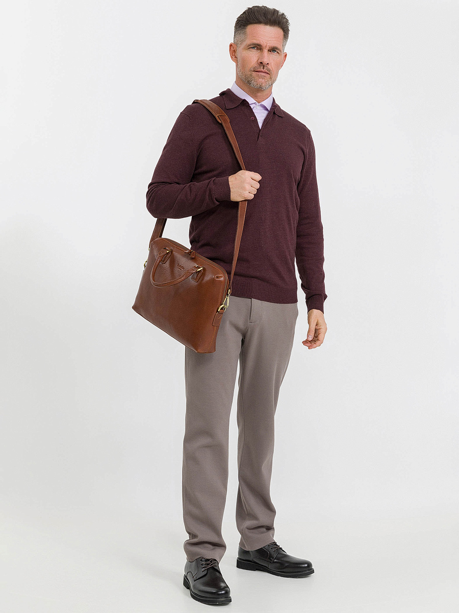 Деловая сумка Dr.Koffer из натуральной кожи коричневая