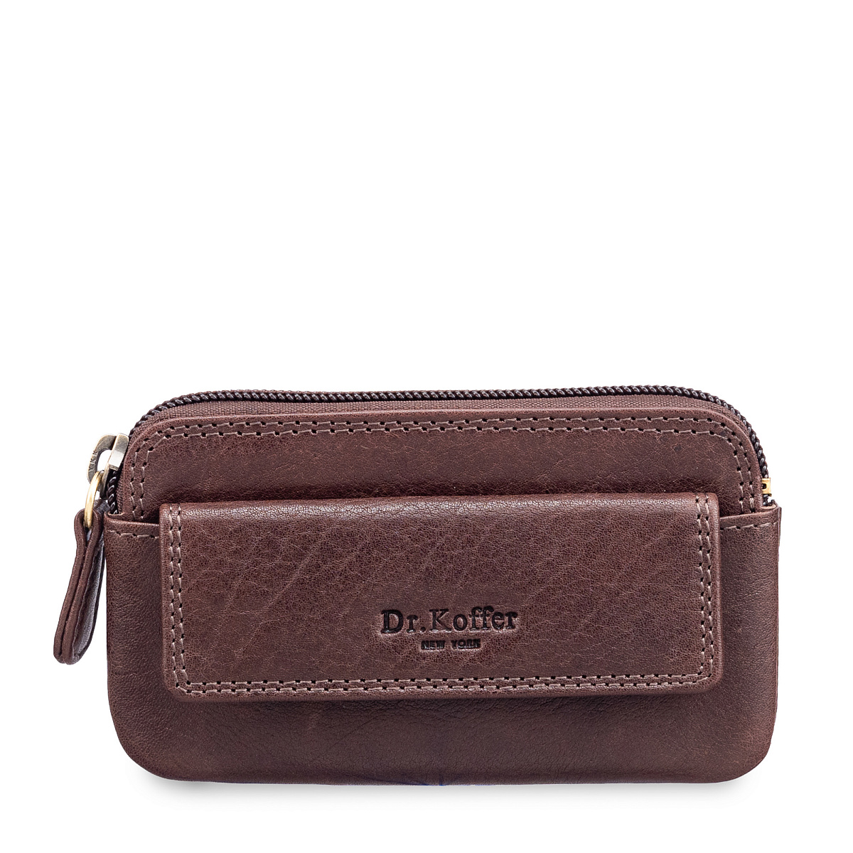 Ключница Dr.Koffer из натуральной кожи темно-коричневая