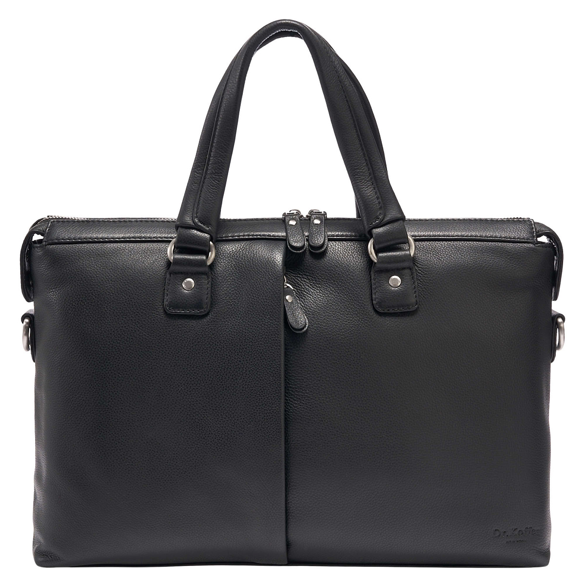 Деловая сумка Dr.Koffer из натуральной кожи черная