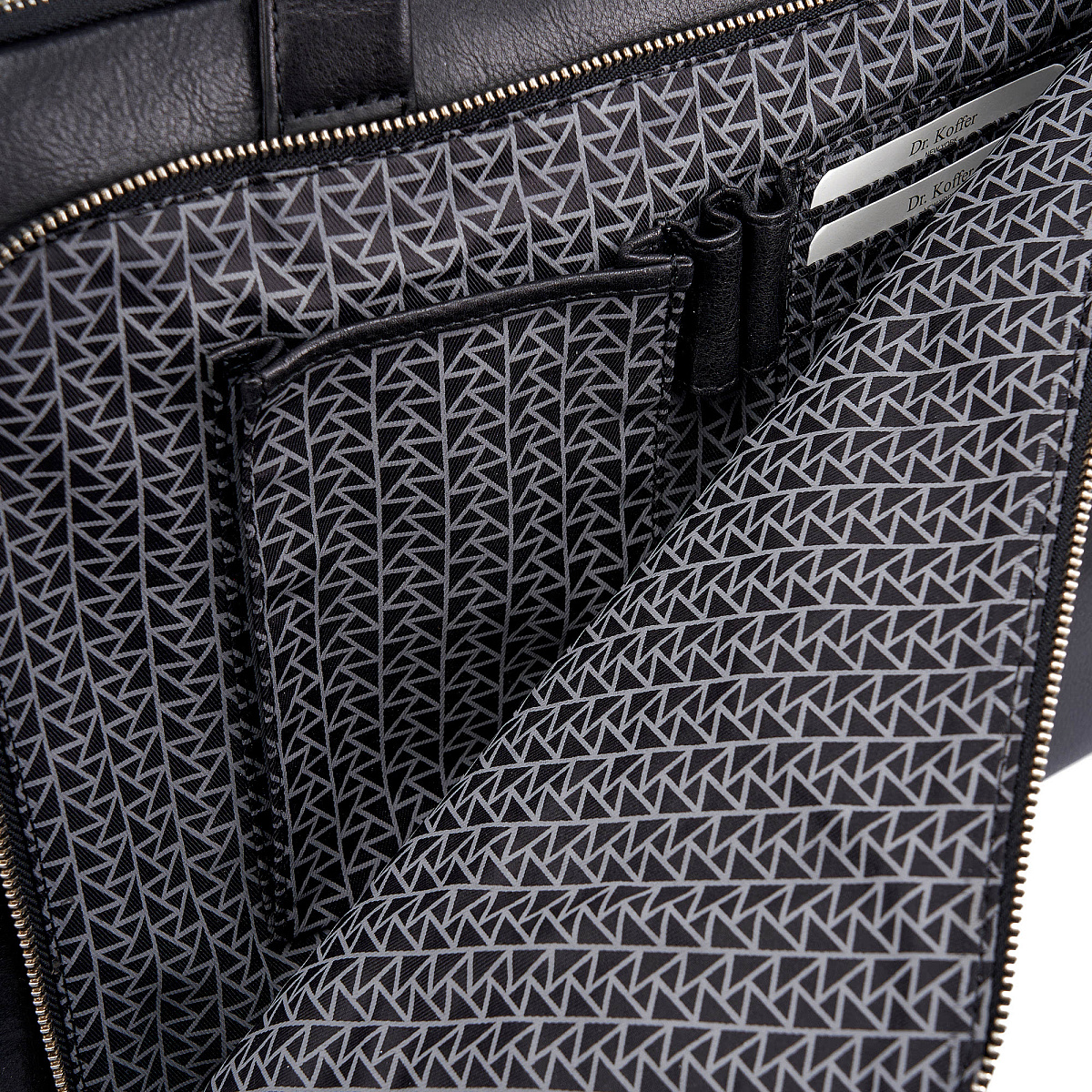 Деловая сумка Dr.Koffer из натуральной кожи черная