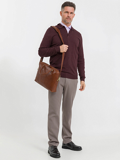 Деловая сумка Dr.Koffer из натуральной кожи коричневая