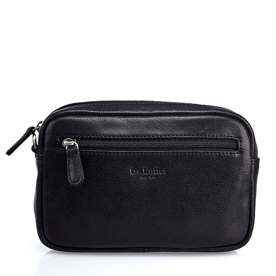 Сумка барсетка из натуральной кожи Dr. Koffer черная