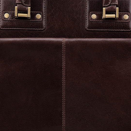 Деловая сумка Dr.Koffer из натуральной кожи темно-коричневая