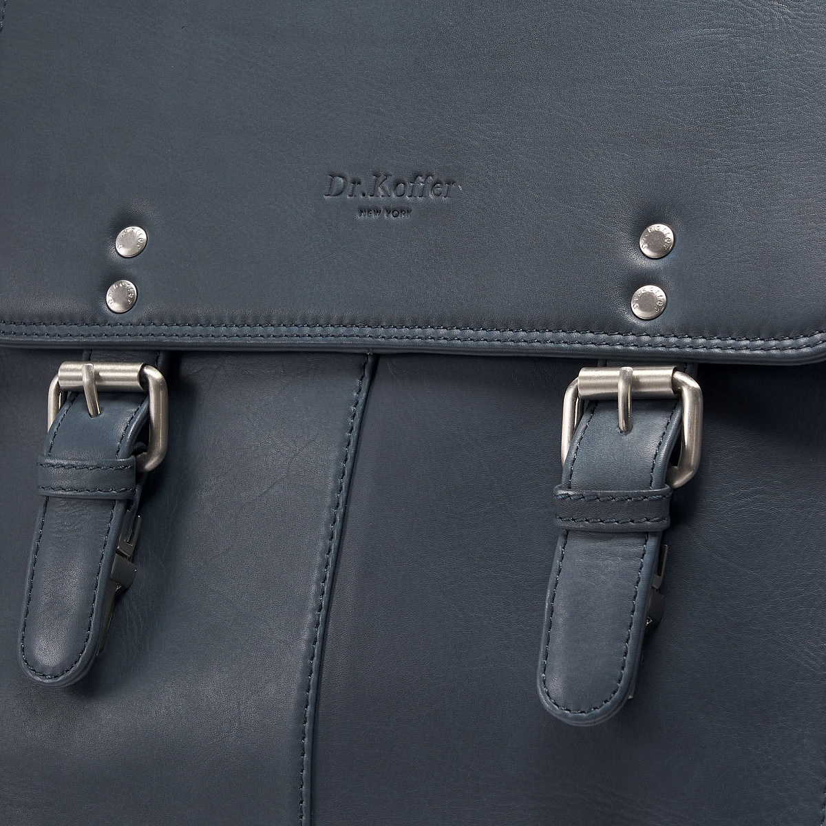 Сумка через плечо Dr.Koffer из натуральной кожи синяя