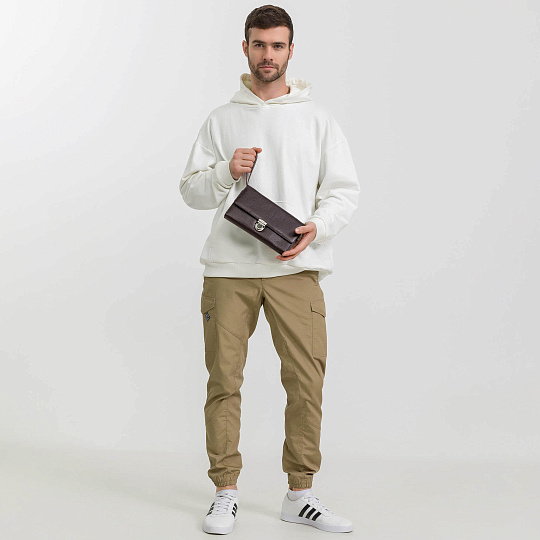 Сумка барсетка из натуральной кожи Dr. Koffer коричневая