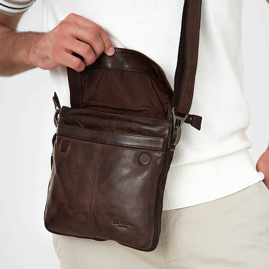 Сумка через плечо Dr.Koffer из натуральной кожи коричневая