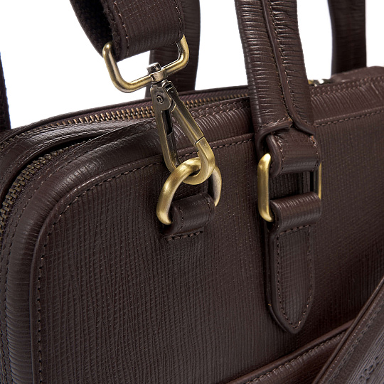 Деловая сумка Dr.Koffer из натуральной кожи темно-коричневая