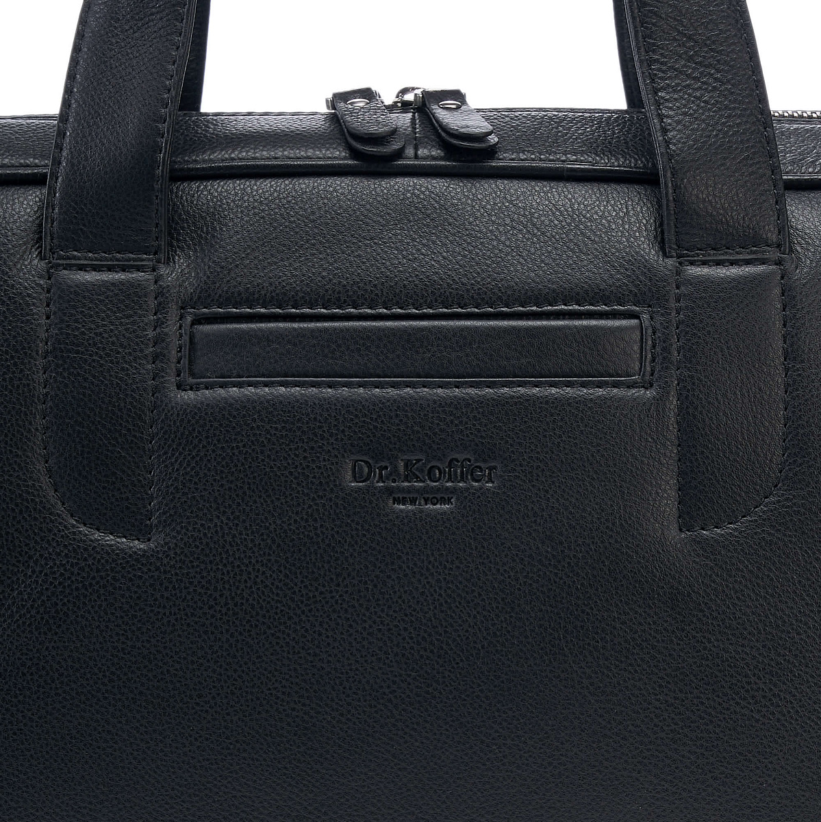 Деловая сумка Dr.Koffer из натуральной кожи черная