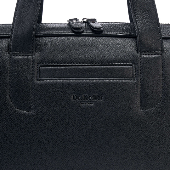 Деловая сумка Dr.Koffer из натуральной кожи черная