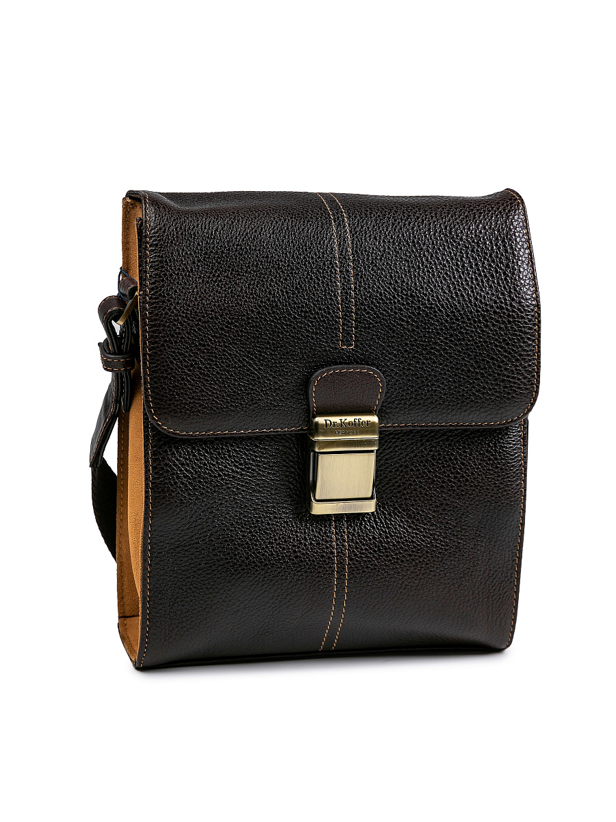 Сумка через плечо Dr.Koffer из натуральной кожи коричневая