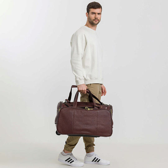 Сумка дорожная на колесах Dr.Koffer из натуральной кожи