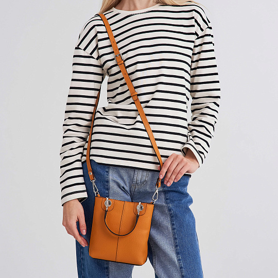 Женская сумка Dr. Koffer из натуральной кожи оранжевая