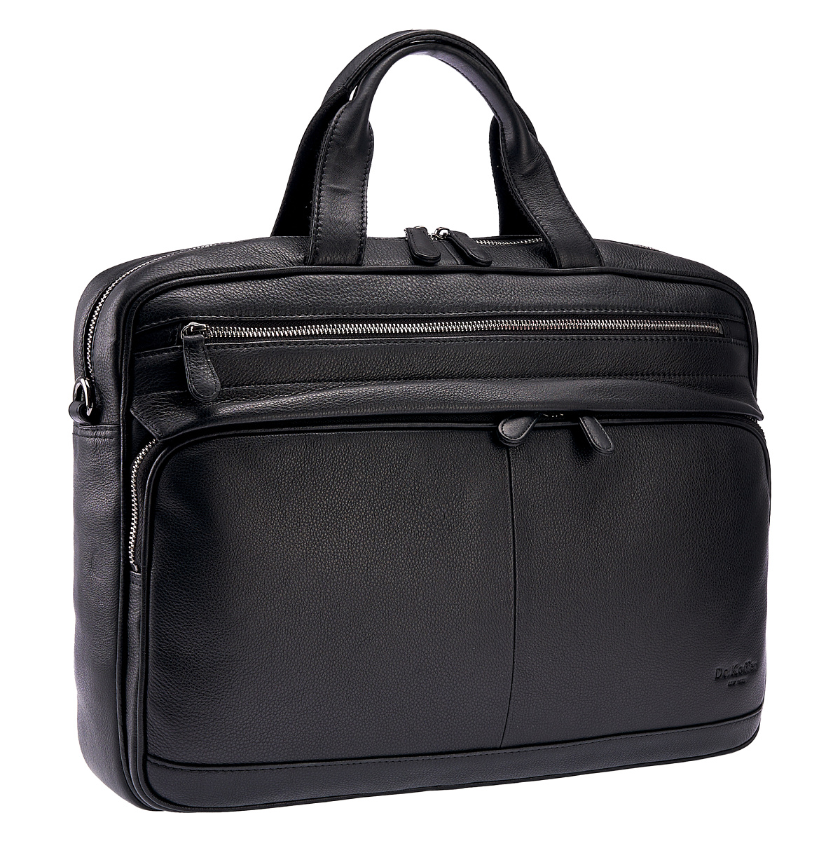 Деловая сумка Dr.Koffer из натуральной кожи черная