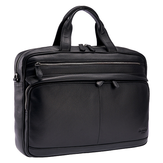 Деловая сумка Dr.Koffer из натуральной кожи черная