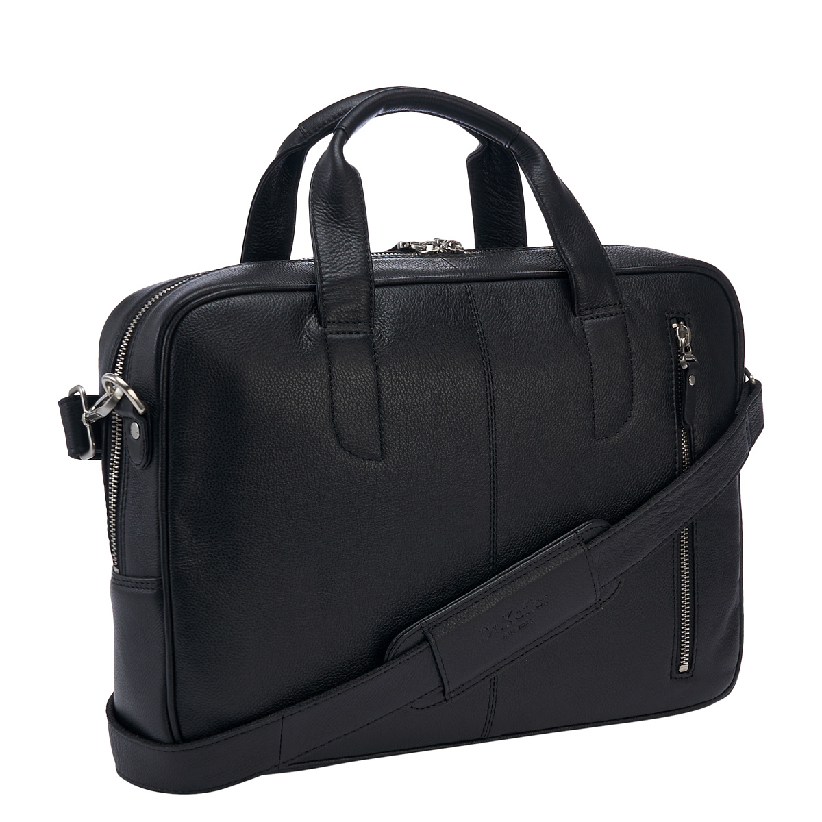 Деловая сумка Dr.Koffer из натуральной кожи черная