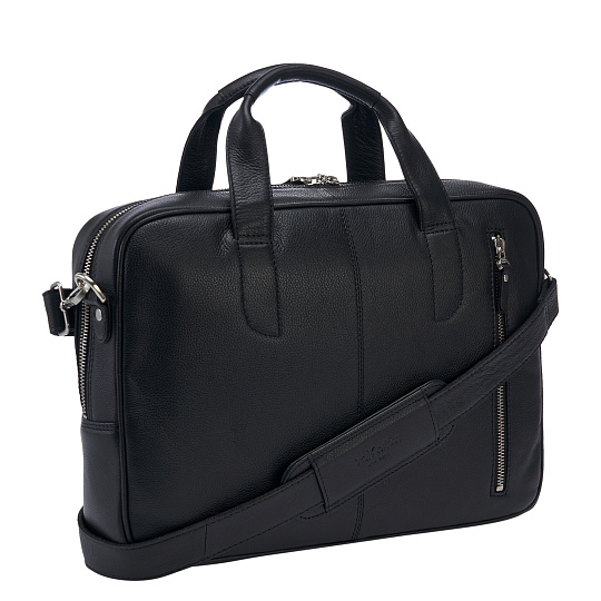 Деловая сумка Dr.Koffer из натуральной кожи черная