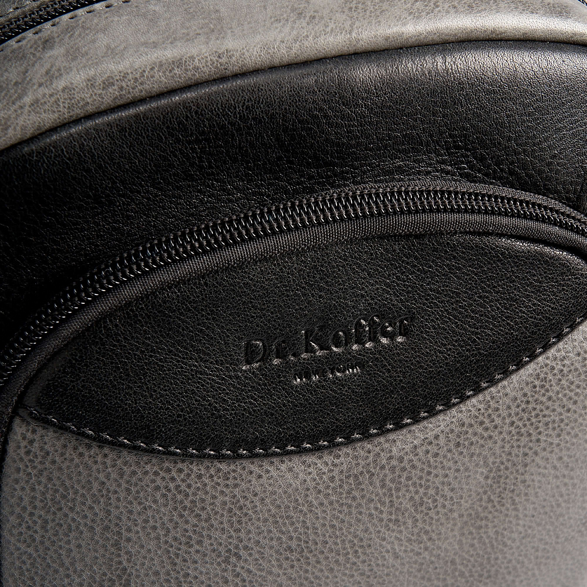 Сумка через плечо Dr.Koffer из натуральной кожи серая