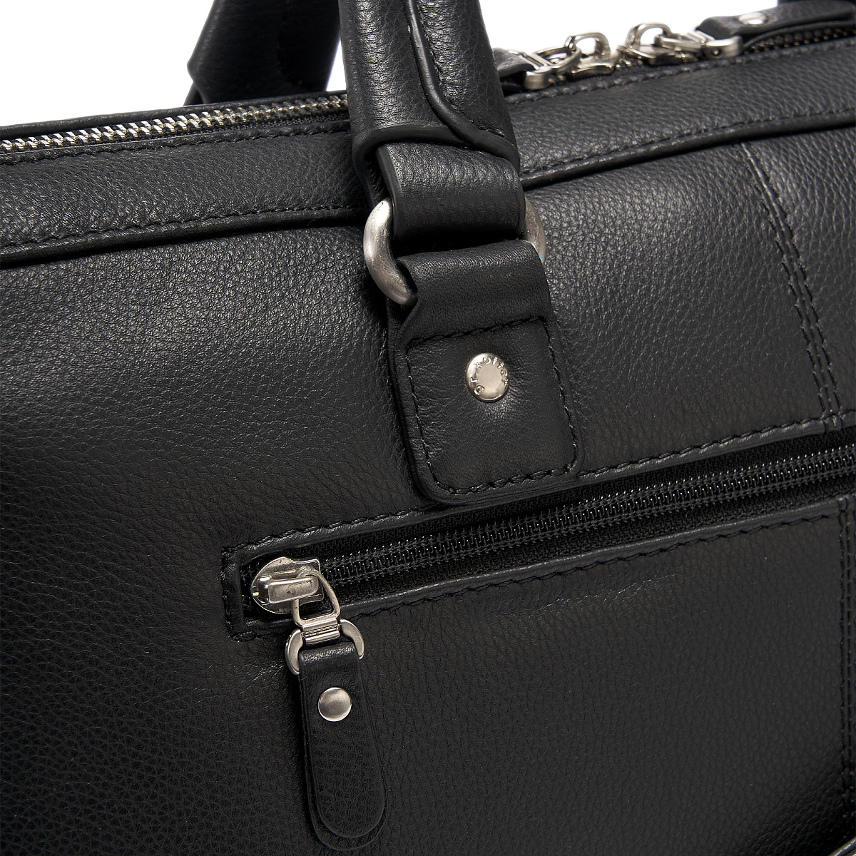 Деловая сумка Dr.Koffer из натуральной кожи черная