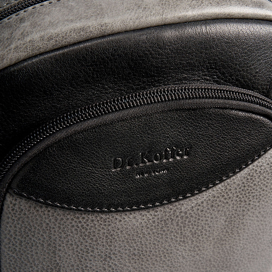 Сумка через плечо Dr.Koffer из натуральной кожи серая