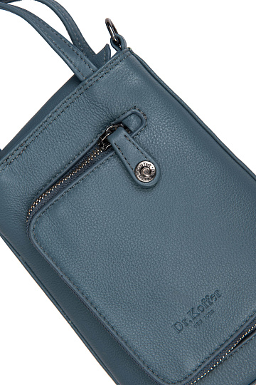 Сумка через плечо Dr.Koffer из натуральной кожи голубая