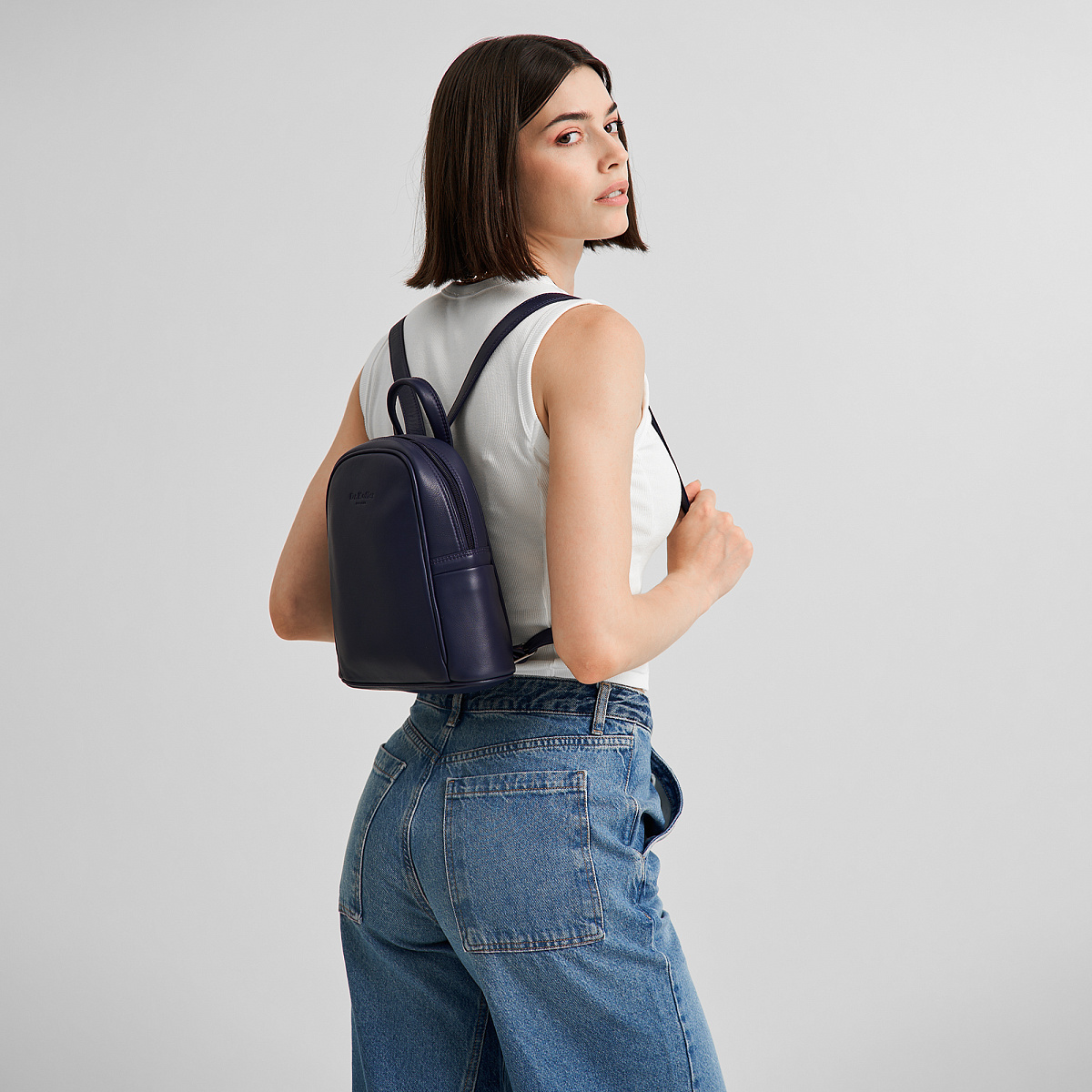 Рюкзак Dr.Koffer из натуральной кожи серый