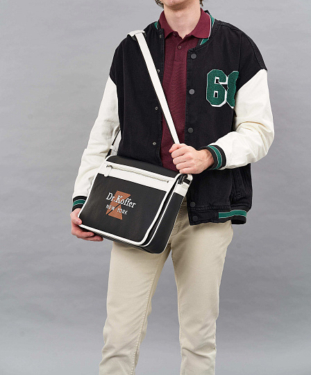 Деловая сумка Dr.Koffer из натуральной кожи черная