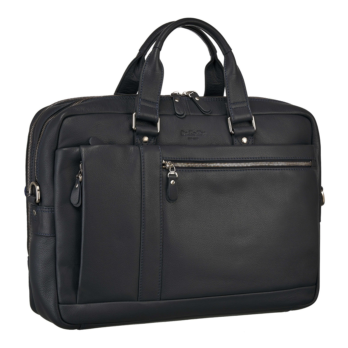 Деловая сумка Dr.Koffer из натуральной кожи черная