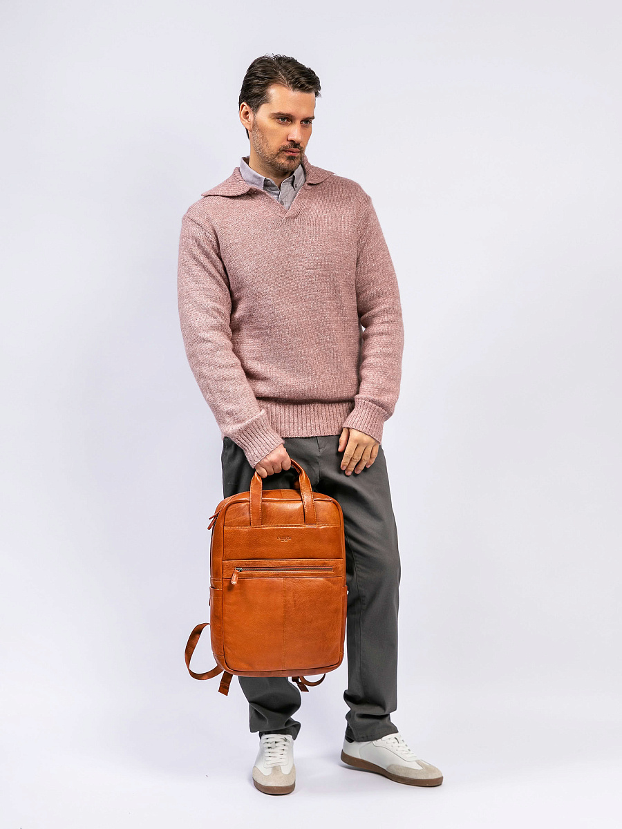 Рюкзак Dr. Koffer из натуральной кожи светло-коричневый