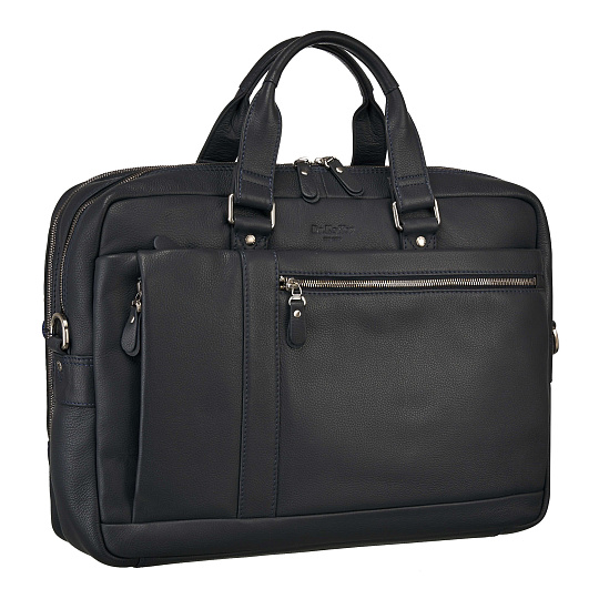 Деловая сумка Dr.Koffer из натуральной кожи черная