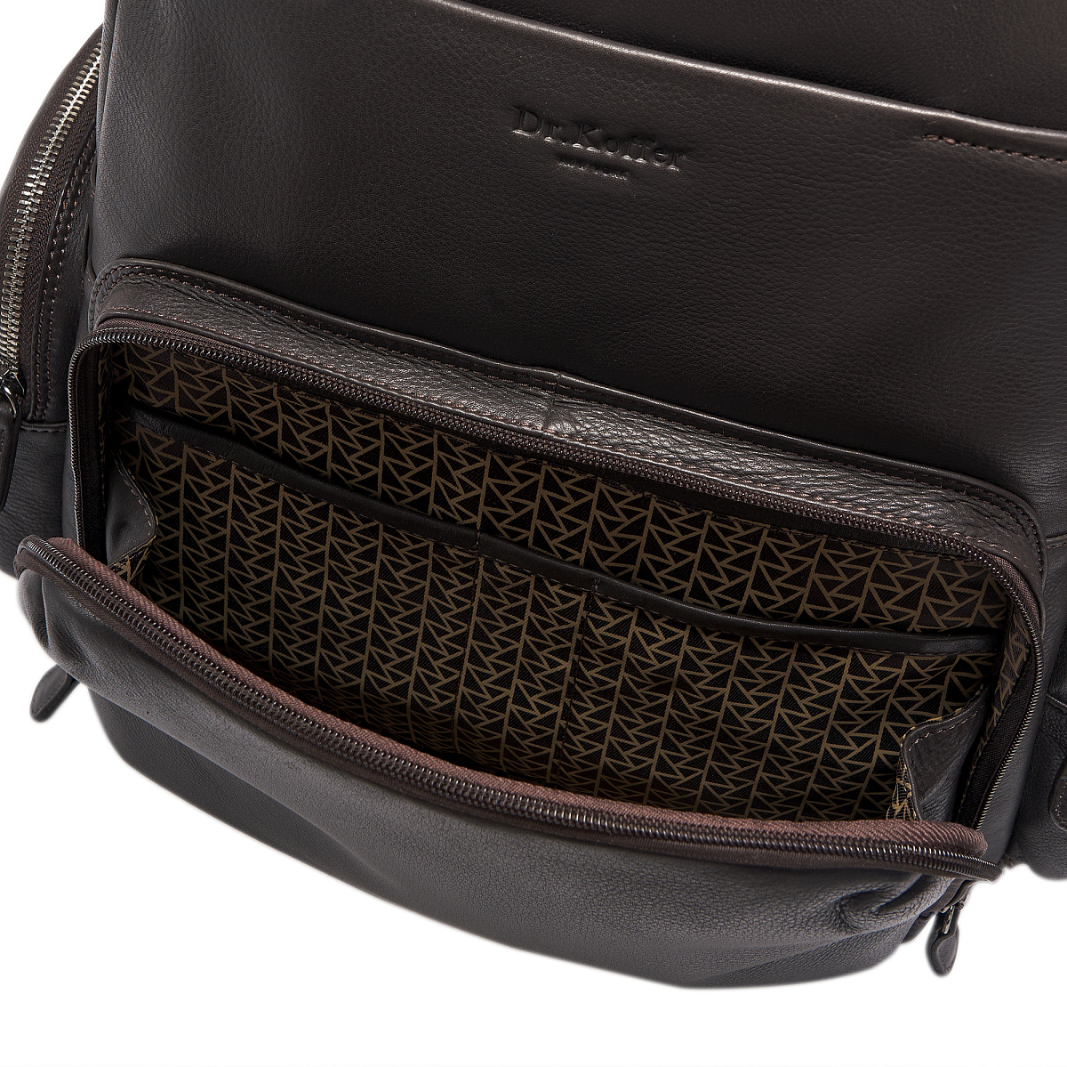 Рюкзак Dr.Koffer из натуральной кожи темно-коричневый