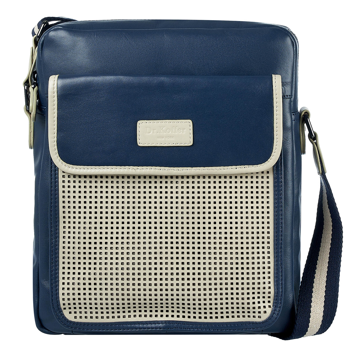 Сумка через плечо Dr.Koffer из натуральной кожи синяя