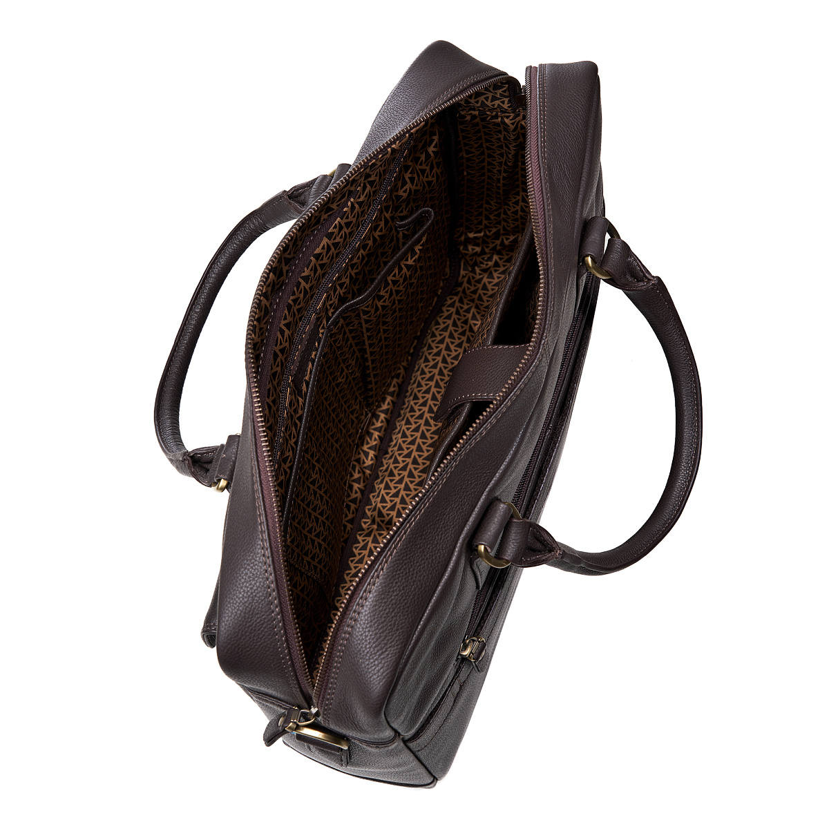 Деловая сумка Dr.Koffer из натуральной кожи темно-коричневая