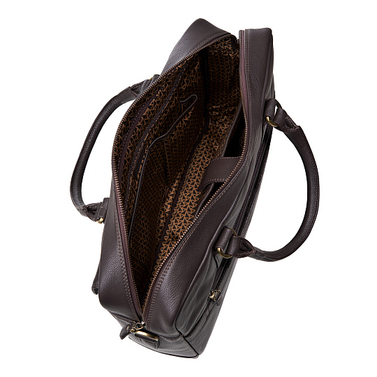 Деловая сумка Dr.Koffer из натуральной кожи темно-коричневая