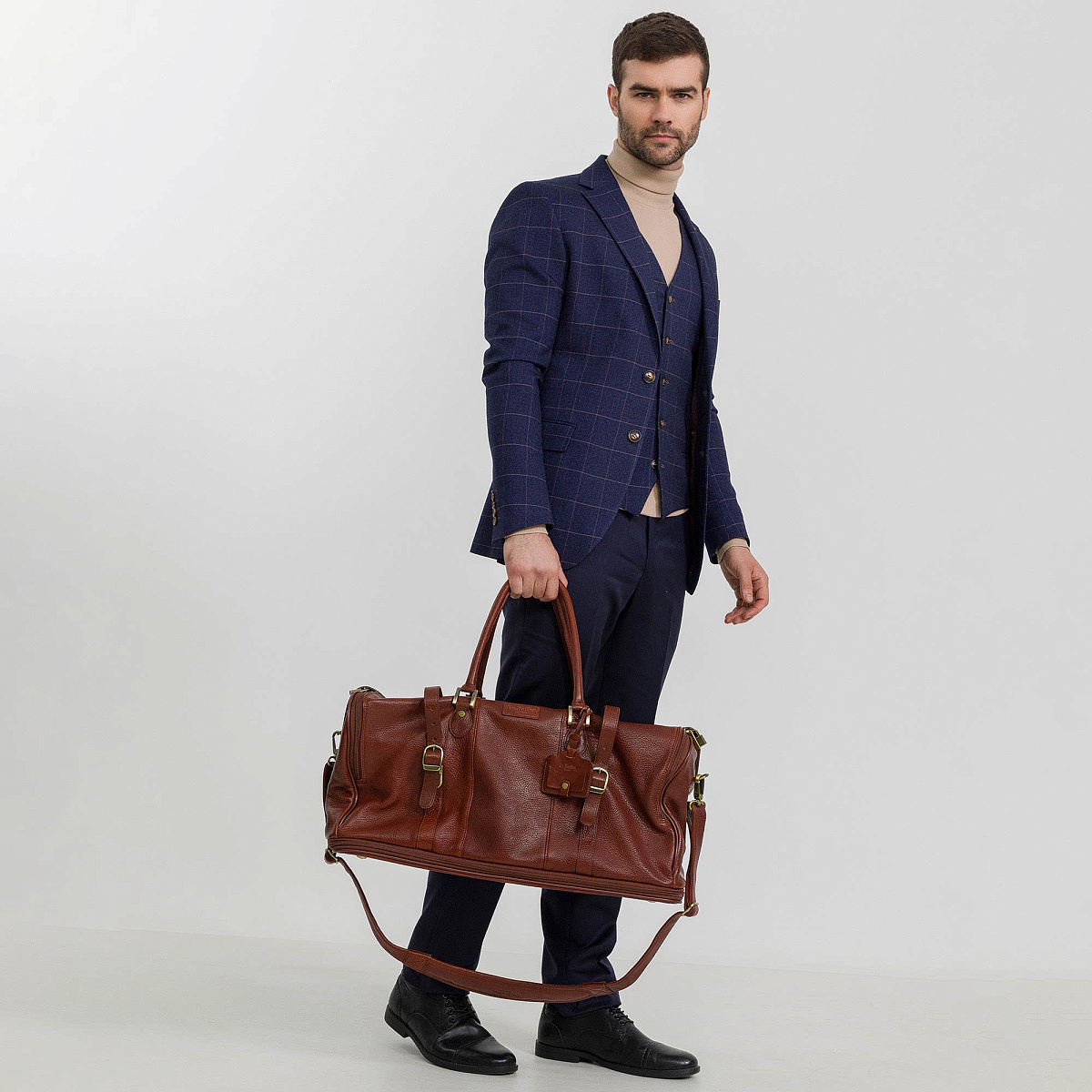 Сумка дорожная Dr.Koffer из натуральной кожи коричневая