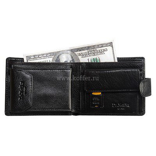Портмоне Dr.Koffer из натуральной кожи черное