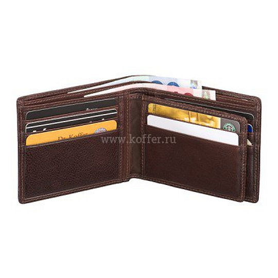 Портмоне Dr.Koffer из натуральной кожи коричневое