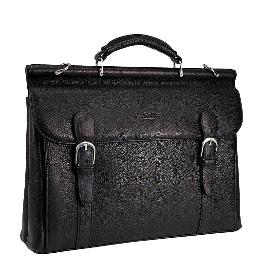 Портфель Dr.Koffer из натуральной кожи черный
