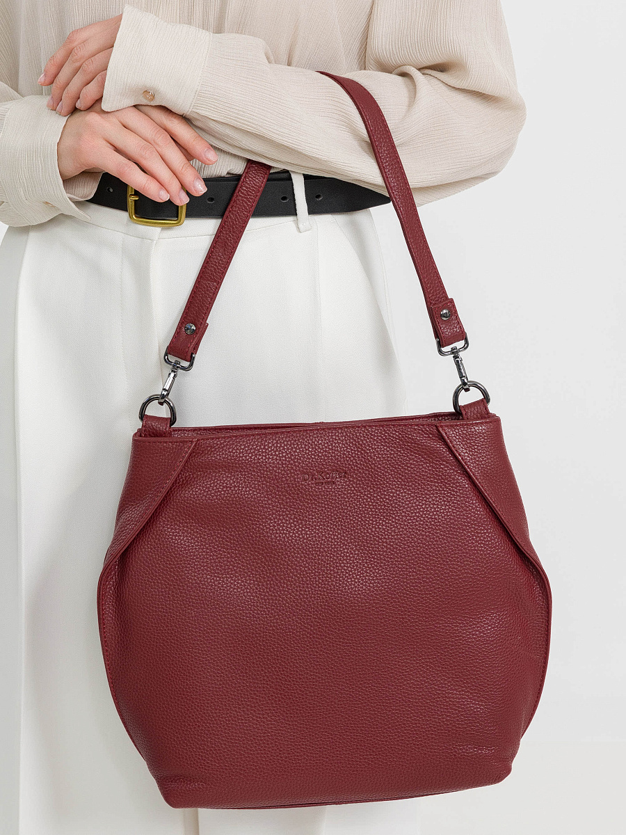 Женская сумка Dr.Koffer из натуральной кожи бордовая