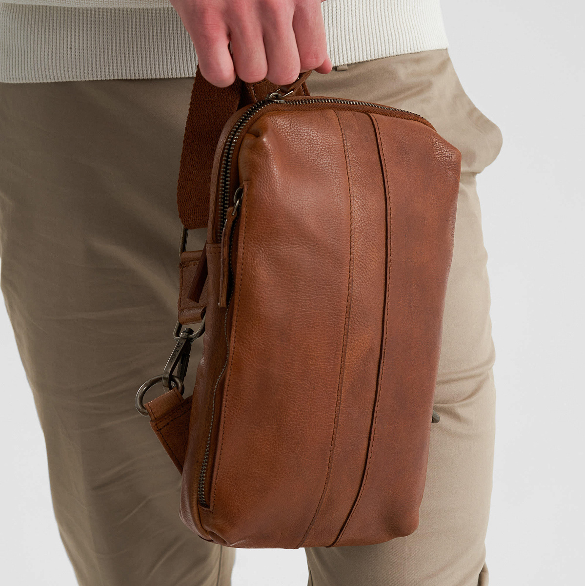 Рюкзак Dr.Koffer из натуральной кожи светло-коричневый