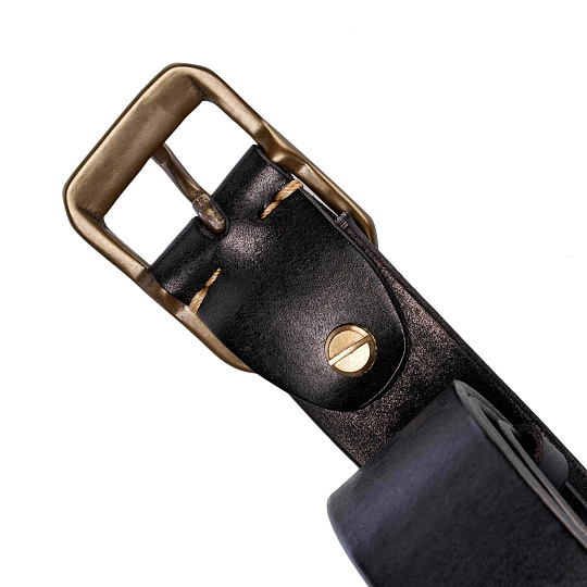 Ремень Dr. Koffer из натуральной кожи черный