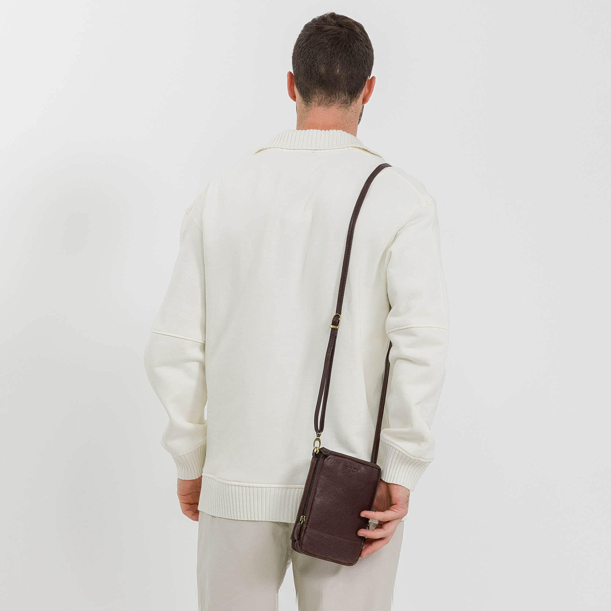 Сумка через плечо Dr.Koffer из натуральной кожи коричневая