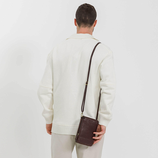 Сумка через плечо Dr.Koffer из натуральной кожи коричневая